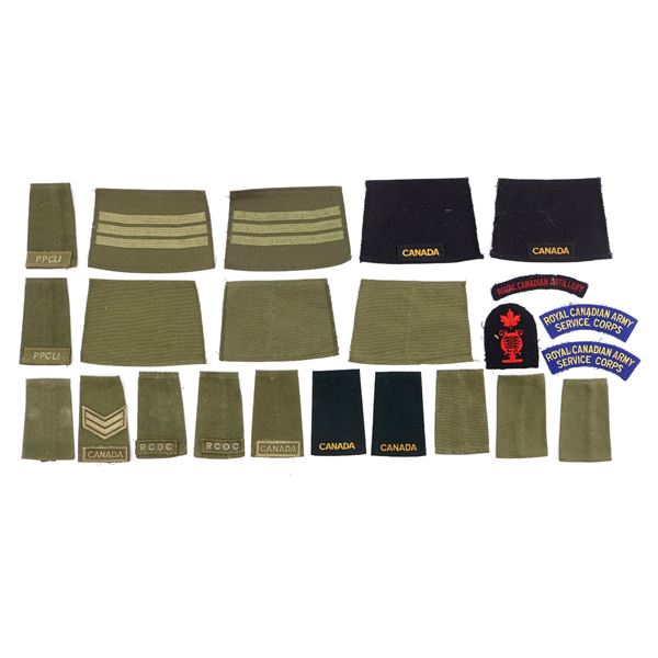 ASSORTED CANADIAN MILITARY BADGE / EPAULETS / ETC. LOT