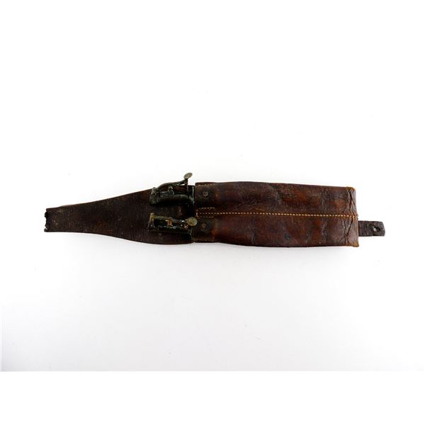 ANTIQUE LEATHER SHOT FLASK