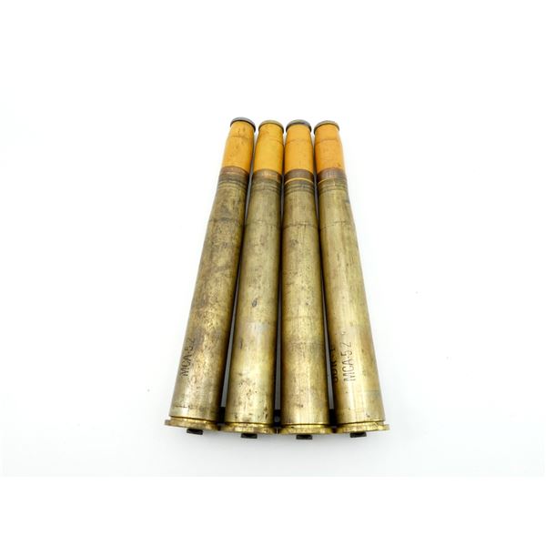 WWII U.S. MILITARY 40MM BOFORS BRASS SHELL AND CLIP INERT LOT