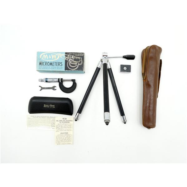 UNKNOWN SPOTTING SCOPE TRIPOD AND M&W MICROMETER LOT