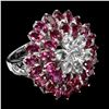 Image 1 : Natural Aquamarine Rhodolite Garnet Ring