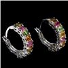 Image 1 : Natural Multi Color Tourmaline Eternity EarRings