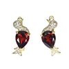 Image 1 : Natural Mozambique Garnet Bird Earrings