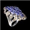 Image 1 : Natural Tanzanite & Sapphire Ring