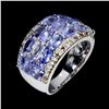 Image 1 : Natural Tanzanite & Sapphire Ring