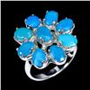 Image 1 : Natural Ethopian Blue Opal Ring