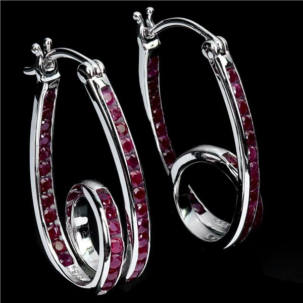 Natural Burma Red Ruby Earrings