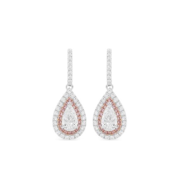 Gold & White Diamond 5.00 Cts Drop Earrings
