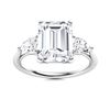 Image 1 : Gold & Lab Octagon Diamond 3.50 Cts Ring - E/VVS