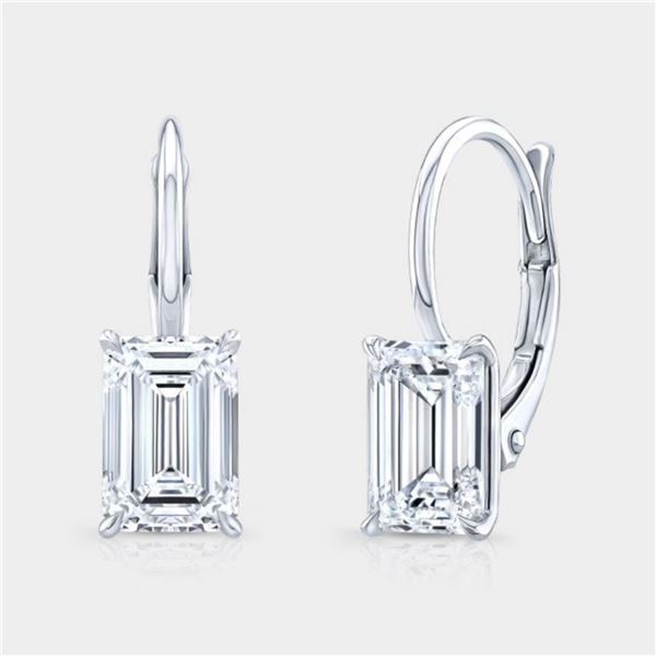 Gold &White Diamond 4.00 Cts Earrings