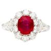 Image 1 : Gold & Pigeon Blood Red Ruby & Diamonds Ring