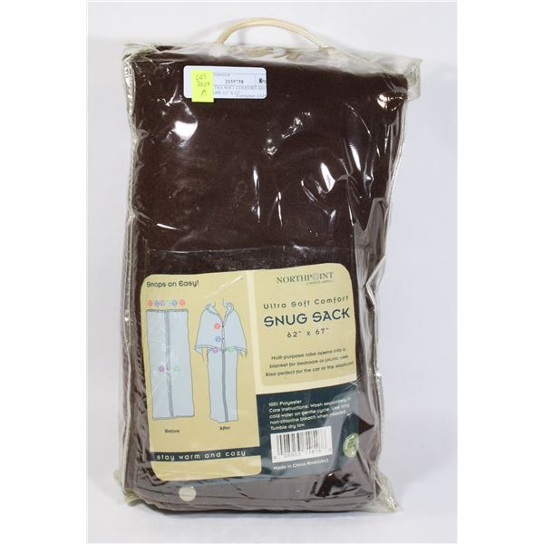 NEW ULTRA SOFT COMFORT SNUG SACK ROBE 62" X 67"