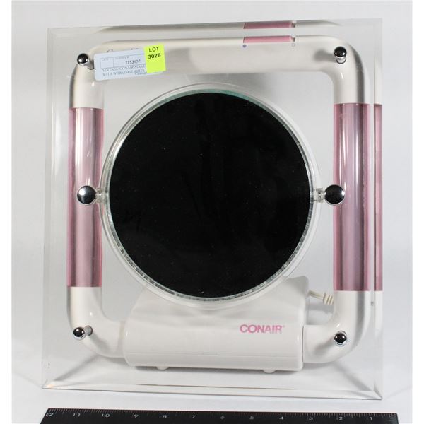 VINTAGE CONAIR MAKEUP MIRROR WITH WORKING LIGHTS
