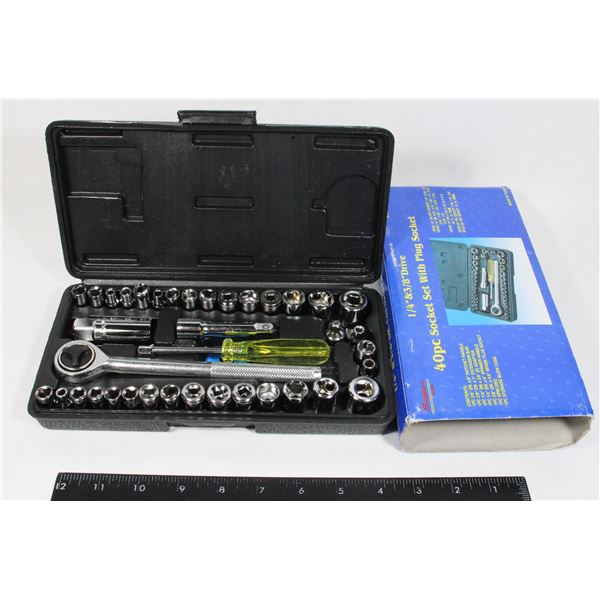 40PC SOCKET SET WITH PLUG SOCKET 1/4" & 3/8" DRIVE