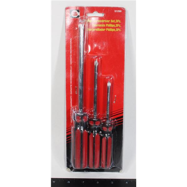 NEW TOOL CACHE PHILLIPS SCREWDRIVER 3PC SET