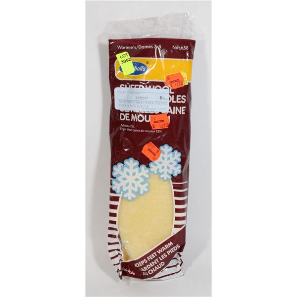 DR SCHOLLS SHEEP WOOL FLEECE INSOLES WOMENS 7-8