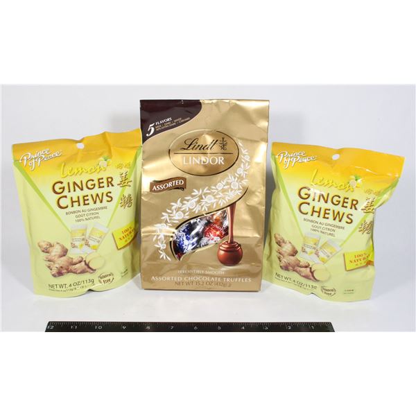 LINDT ASSORTED CHOCOLATES & LEMON GINGER CHEWS