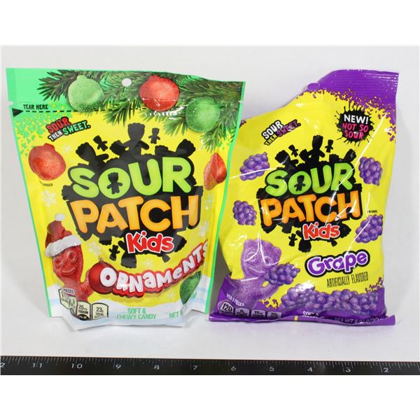 PAIR OF SOUR PATCH KIDS ORIGINAL & GRAPE