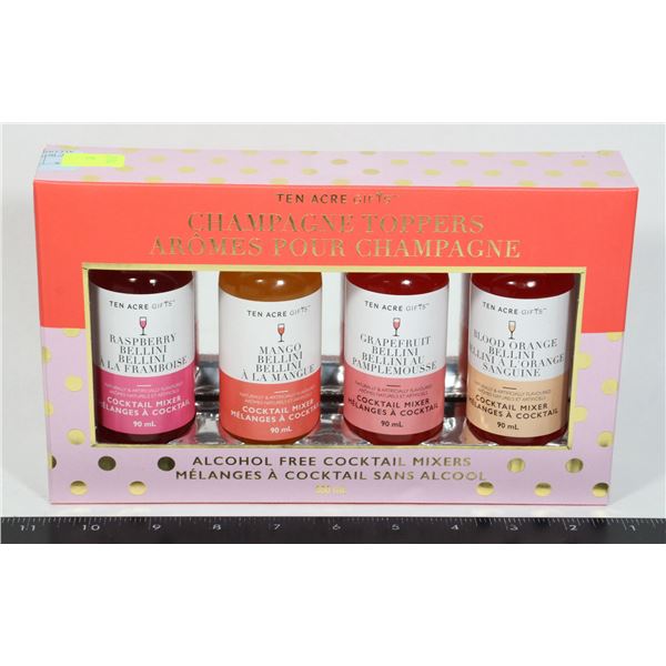 4PC BOX OF CHAMPAGEN TOPPERS ALCOHOL FREE