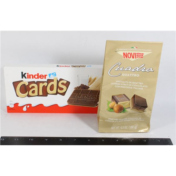 KINDER CARDS SOLD WITH CUADRA PRALINES CHOCOLATES