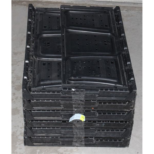 FIVE FOLDABLE TOTE CRATES