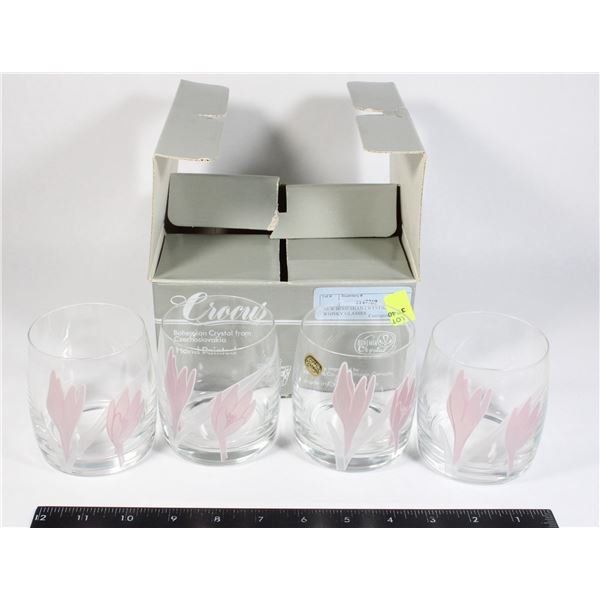 NEW BOHEMIAN CRYSTAL SET OF 4 WHISKY GLASSES