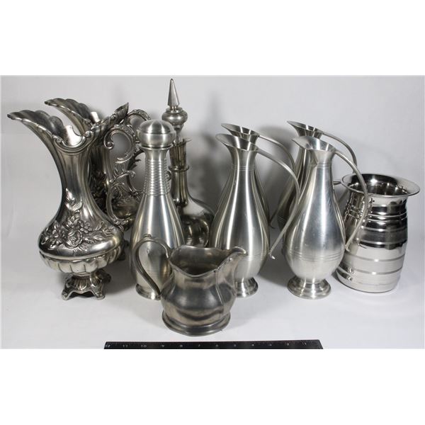 HUGE LOT OF WINE DECANTERS AND MORE