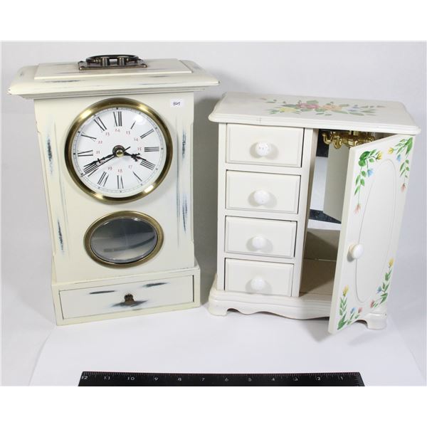 MANTEL CLOCK AND DRAWER