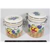 Image 1 : VINTAGE PAIR OF FOOD STORAGE CANISTERS