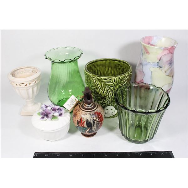 ASSORTED POTTERY, GLASS & CERAMIC