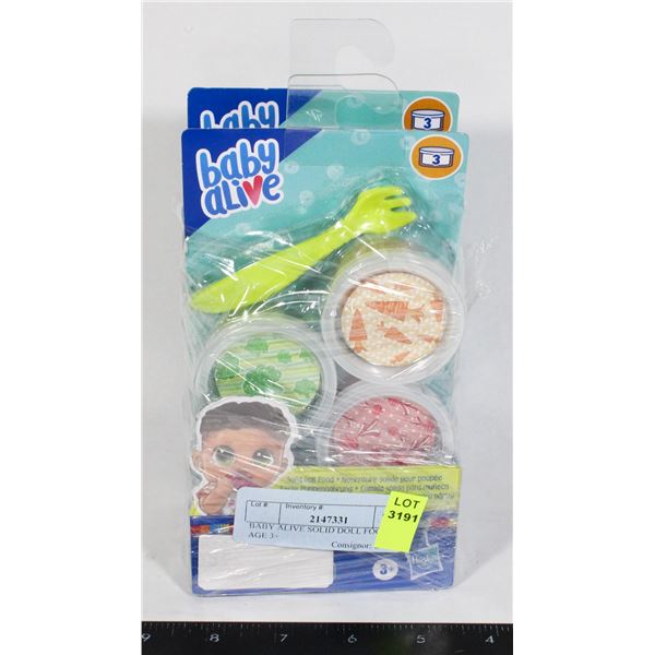 BABY ALIVE SOLID DOLL FOOD TOY AGE 3+
