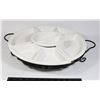 Image 1 : LAZY SUSAN WITH 5 PIECE CERAMIC SERVING PIECES