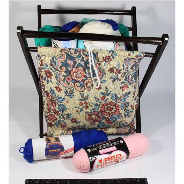 NEW SKEINS OF YARN WITH STAND