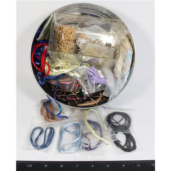 TIN OF JEWELRY MAKING SUPPLIES