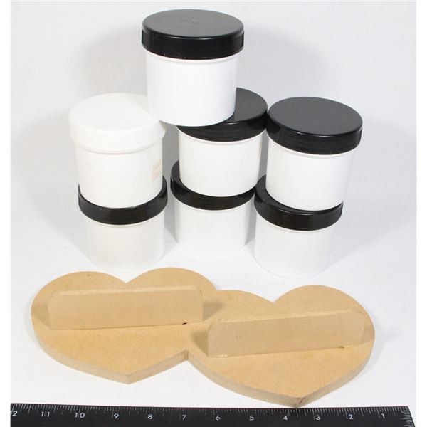 SEVEN SCREW ON PLASTIC JARS WITH SHELF