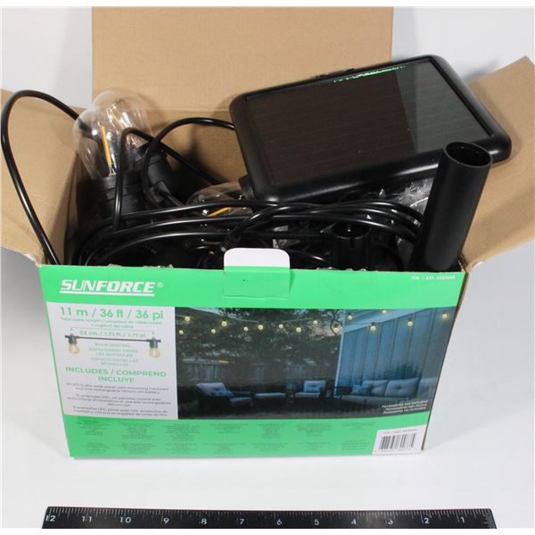 SUNFORCE SOLAR STRING LIGHTS 18 BULBS *DAMAGED