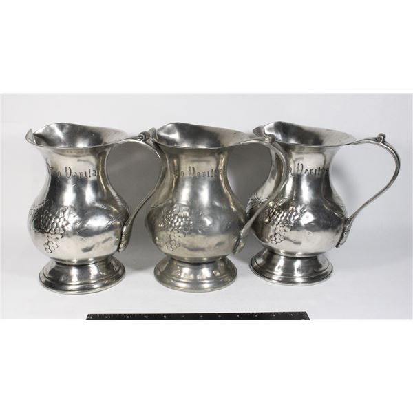 THREE BIG WINE PITCHERS