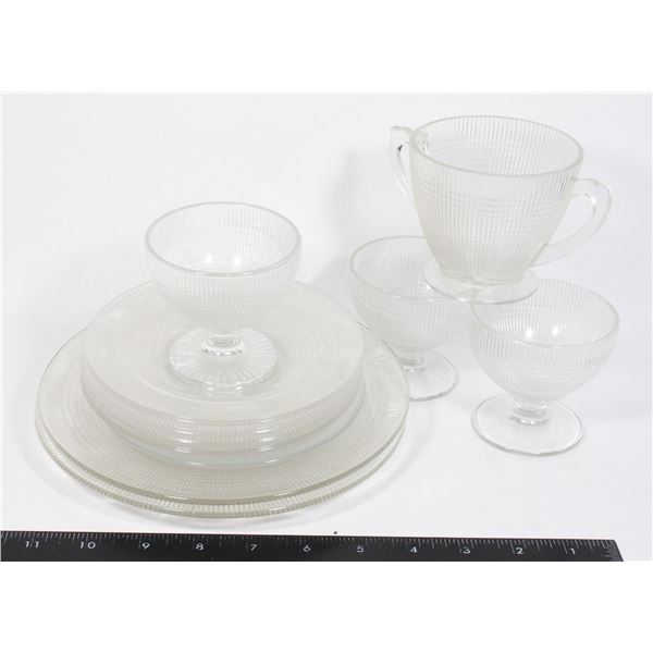 VINTAGE GLASS PLATES AND CUPS