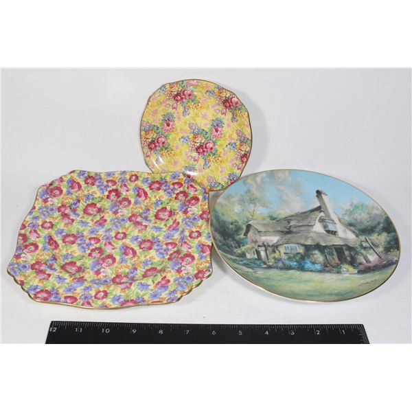 PAIR OF ROYAL WINTON PLATES + DECORATIVE PLATE
