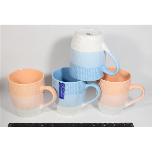 BOX OF 4 CASA SIGNATURE FINE PORCELAIN CUPS