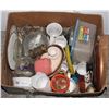 Image 1 : ESTATE BOX OF GLASSWARE AND OTHER ODDS AND ENDS