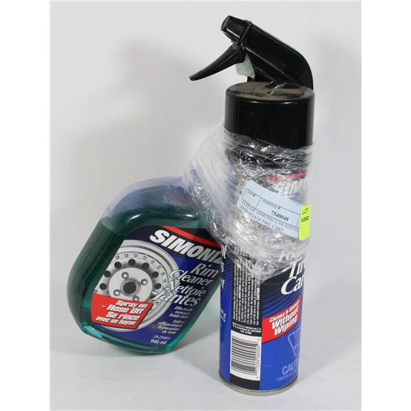 LOT OF SIMONIZ CAR RIM CLEANER AND FOAM TIRE CARE