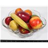 Image 1 : ARTIFICIAL FRUIT WITH GLASS PLATTER