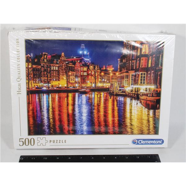 500 PIECE AMSTERDAM PUZZLE UNUSED BUT TOP OF BOX