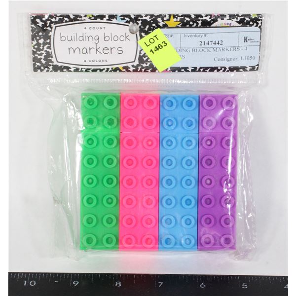 BUILDING BLOCK MARKERS - 4 COLORS