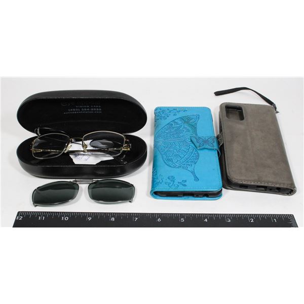 TWO PHONE CASES WITH EYEGLASSES