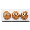Image 1 : VINTAGE 3 CERAMIC OWLS CANDLE LIGHT
