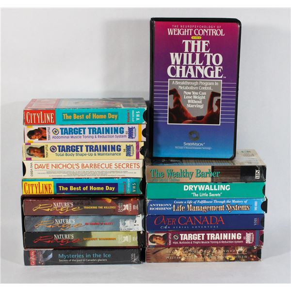 BOX OF MIX VHS TAPES INCLUDING HOME IMPROVEMENT,