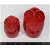 Image 1 : SET OF RED DECORATIVE CERAMIC OWLS
