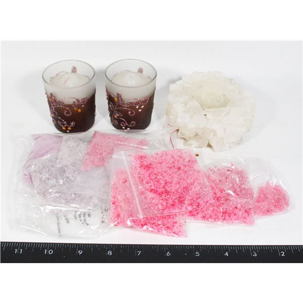 CANDLE SUPPLIES & CANDLE HOLDERS WITH CANDLES